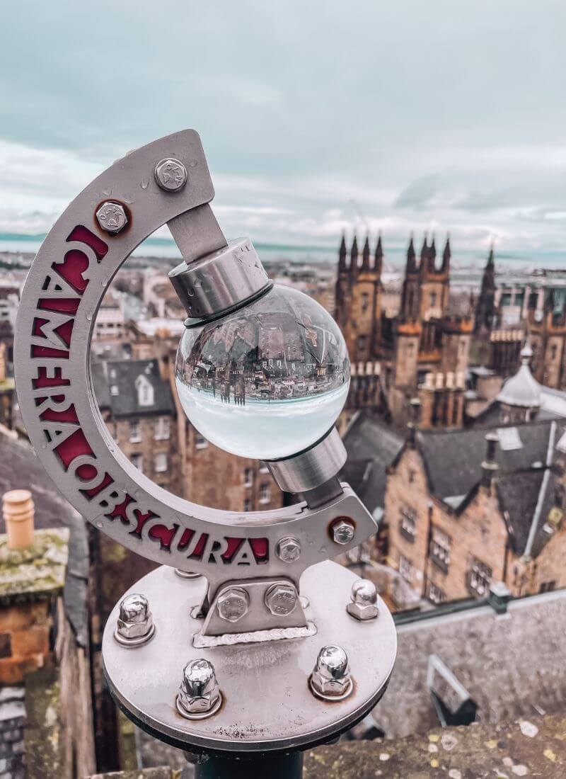 vista dall'ultimo piano della outlook tower camera obscura edimburgo
