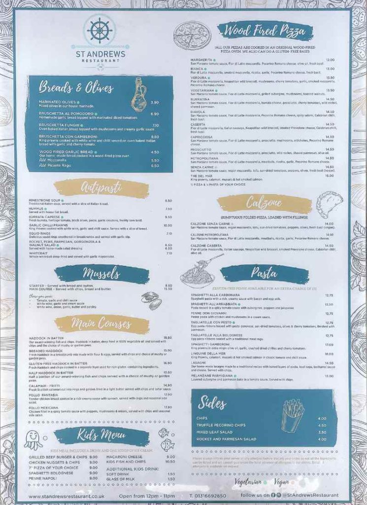 st andrews restaurant edimburgo